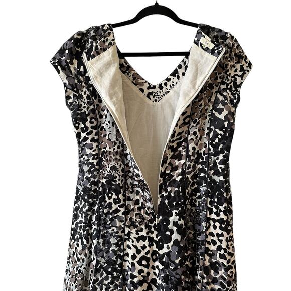 TS Taking Shape Linen Dress Size US 12 | UK 16 Animal Print Mini Fit & Flare - Picture 3 of 12